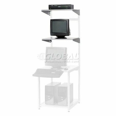 GLOBAL INDUSTRIAL Additional 24inW x 18inD Shelf for LAN Workstation, 2PK 752167